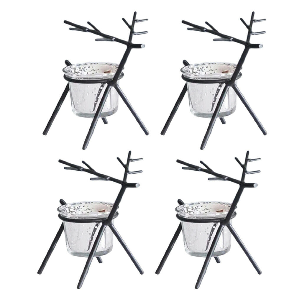 4 X Iron Candle  Table Wedding Party Supplies Home Desktop Decor Black