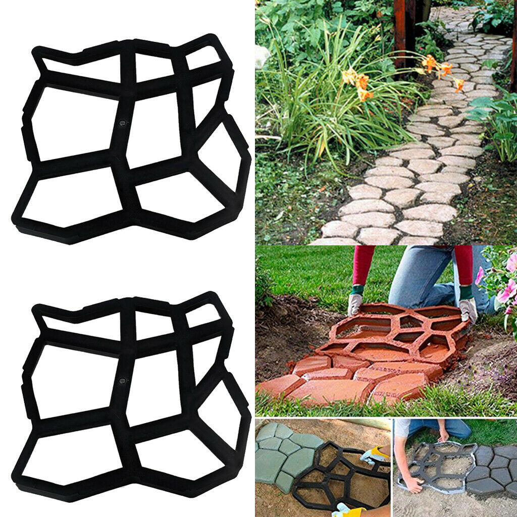 2 Pieces Garden Driveway Path Paving Mold DIY Concrete Path Maker Mould