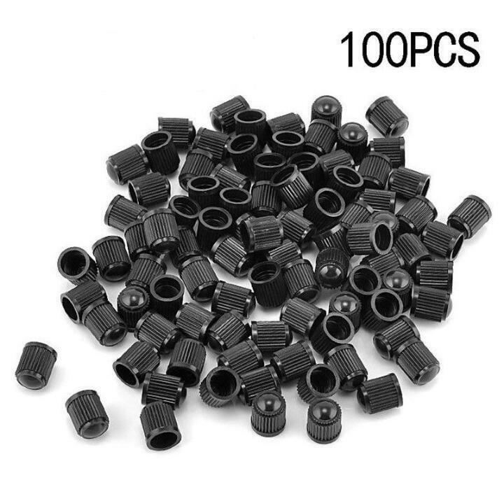 Lots 100Pcs Plastic Car Bike Motorcycle Truck Wheel Tire Valve Stem Caps Black