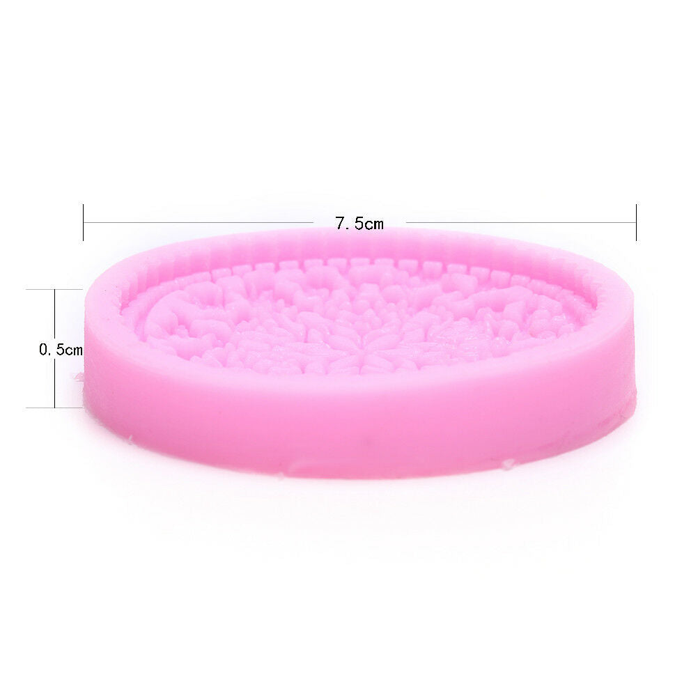 DIY Flower Vine Pattern Lace Round Silicone Cake Mold Fondant Cake Decora.l8