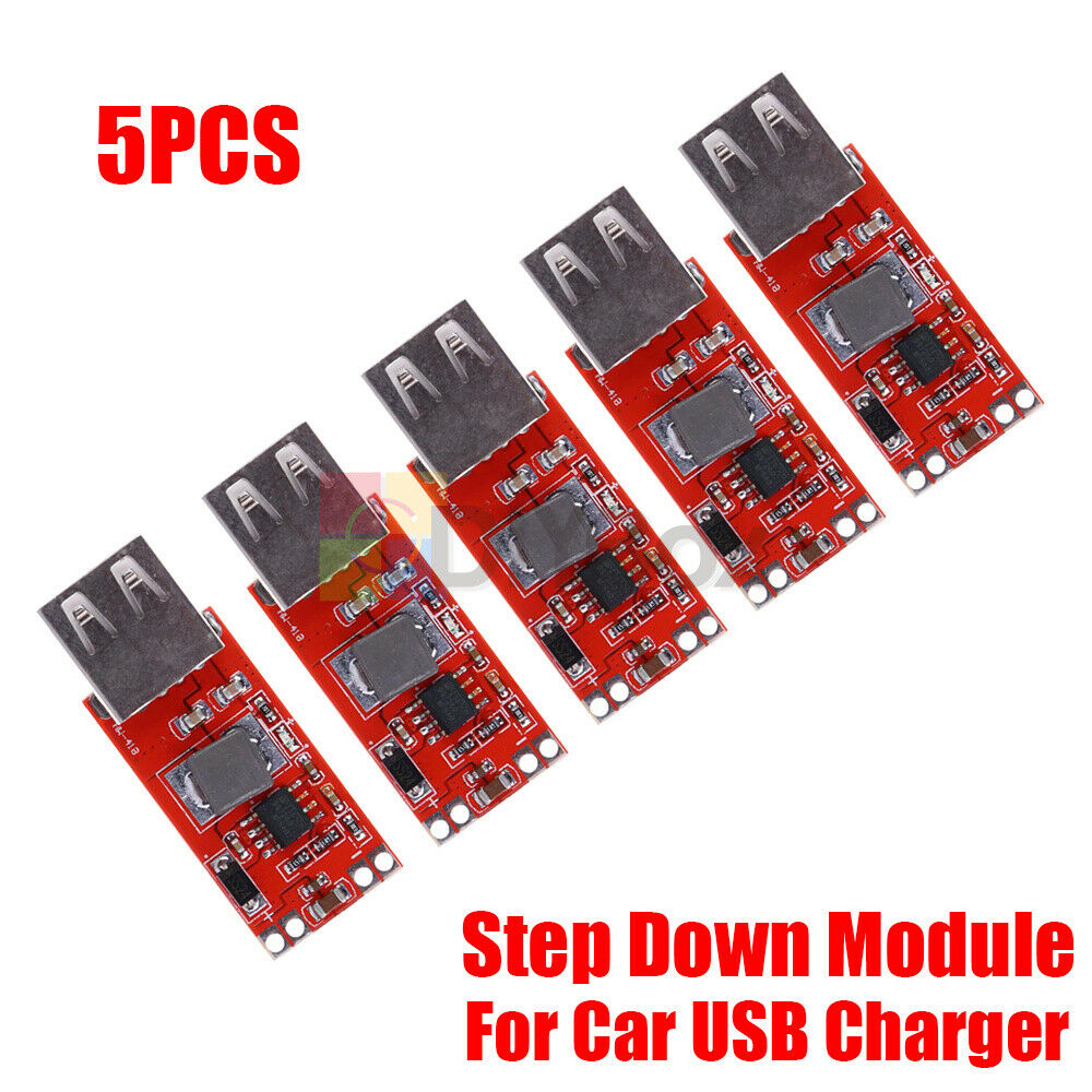 5PCS DC 12V/24V to 5V 3A Step Down Power Supply For Car USB Charger Buck Module