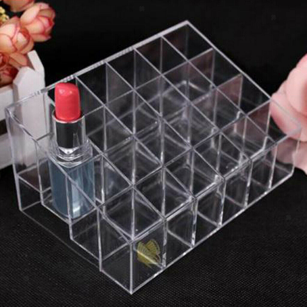 Clear Acrylic Lipstick Holder Display Stand Cosmetic Organizer Makeup Case