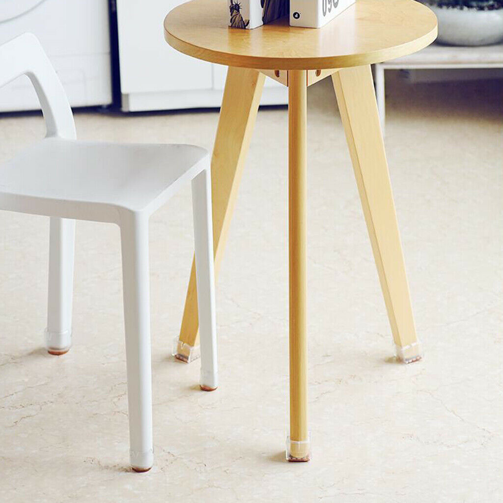 Lots 10 Anti-skid Chair Leg Caps Coffee Table Glides Clear Round Leg 17-21mm