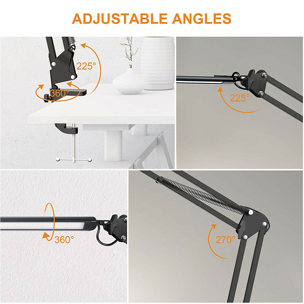 Bedroom Flexible Reading LED Light with Clamp Bed Desk Lamps Dimmable Kids