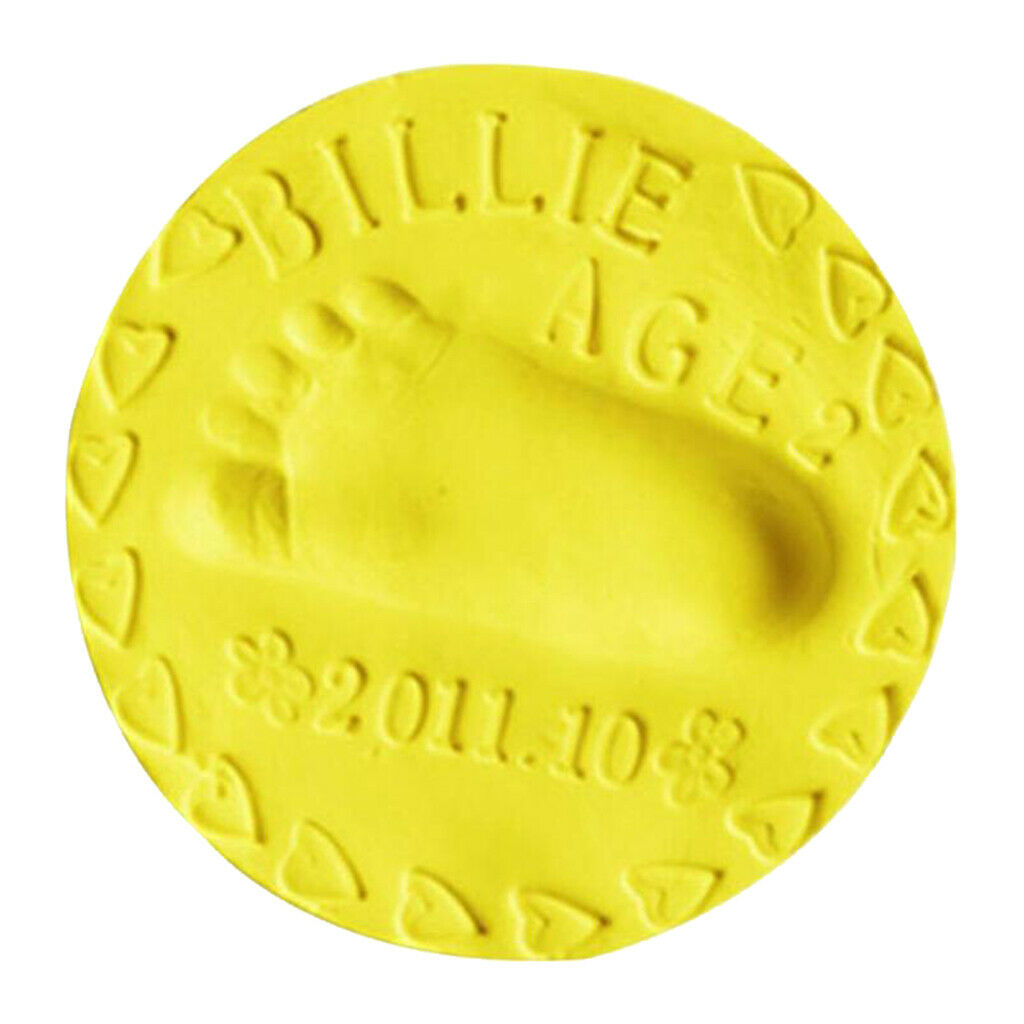 Bag of 2 Air Drying Clay For Babies Hand Print and Foot Print Casting Kit Yellow