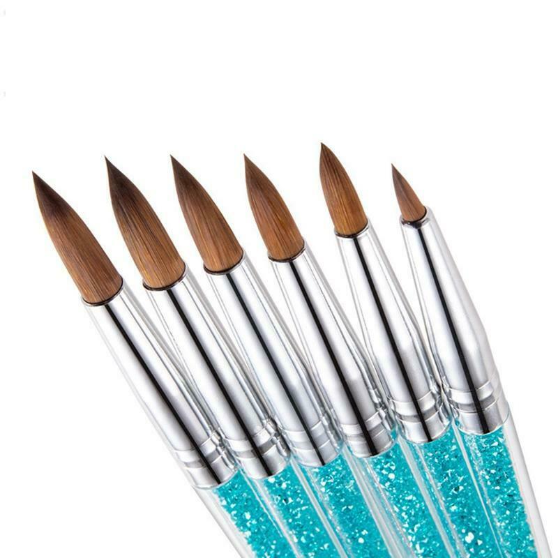 Acrylic Nail Brushes Set Drawing Pen Builder UV Gel Powder Manicure Salon Tool