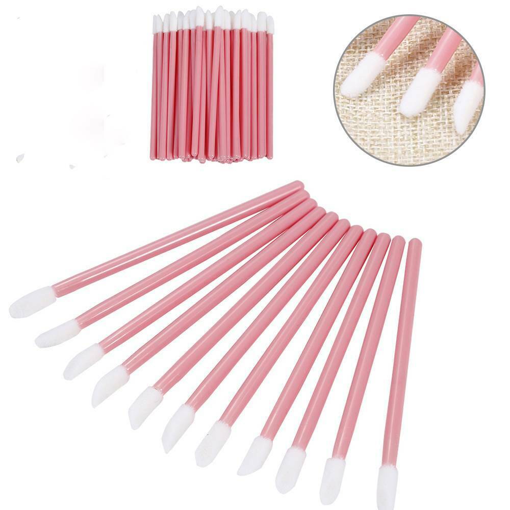 50pcs Disposable Lip Gloss Wands Makeup Brushes Sponge Tip Applicators Tools
