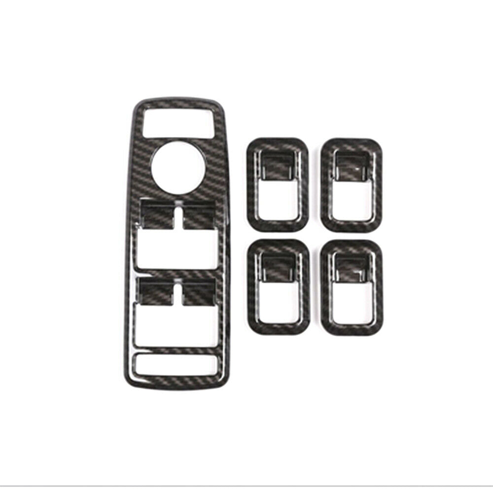 5*Carbon Fiber Door Window Lift Switch Button Trim for Mercedes Benz W204 W212