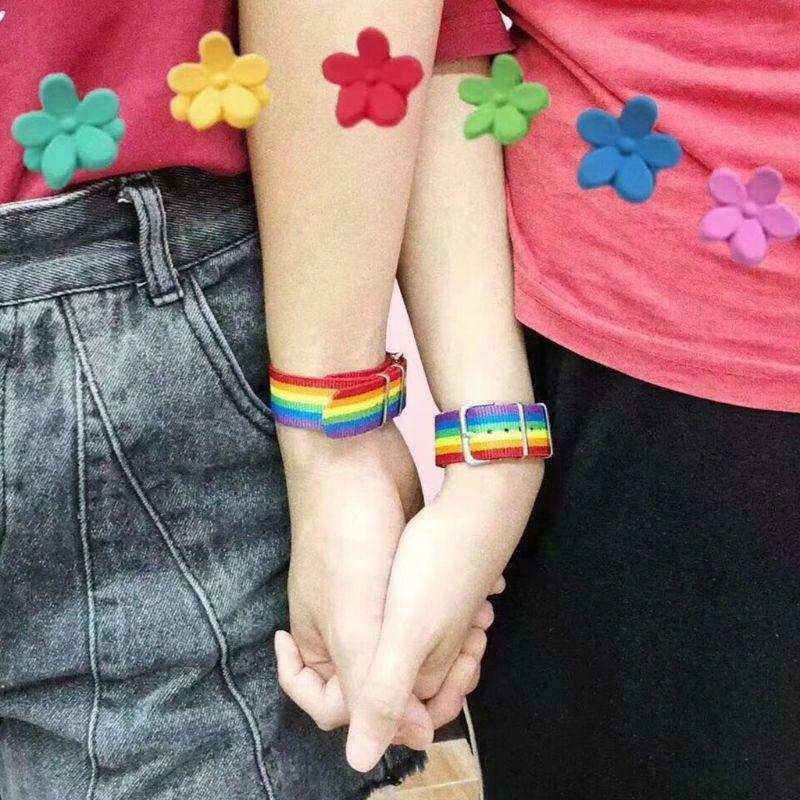Couples Rainbow Bracelet Adjustable Women Girls Wristband Colorful Bracelets