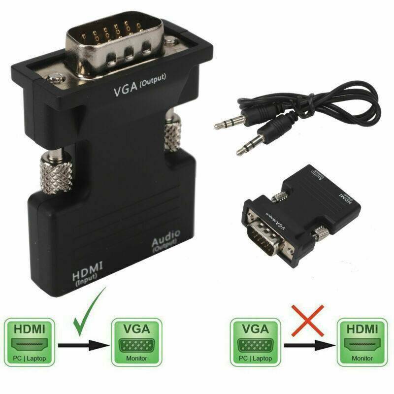 HDMI Female to VGA Male Converter-1080P Signal Output with Audio Adapter Support