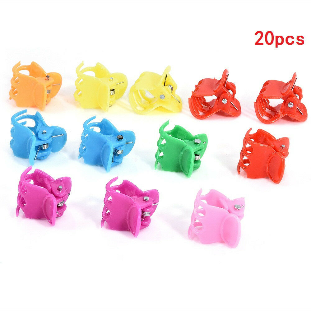 20PCS Bow Tie Kids Colorful Assorted Mini Small Plastic Hair Clips Claws Clamps