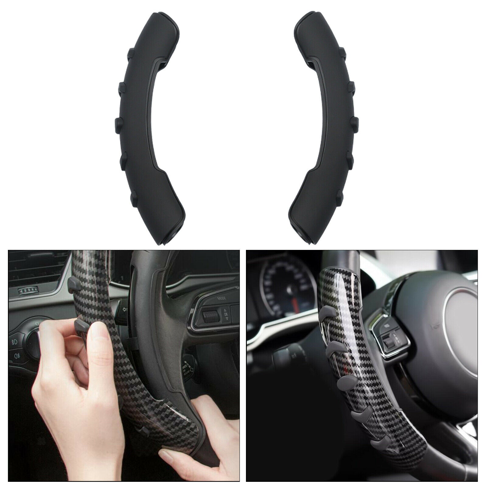 ABS Car Steering Wheel Cover Stress Relief for Most Vehicles black skin