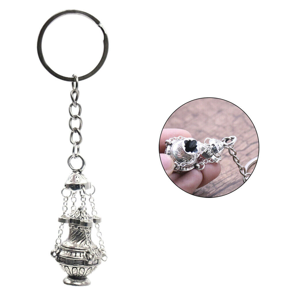 Incense Burner Keychain Keyring Bag Charms Key Ring Car Hanging Ornaments