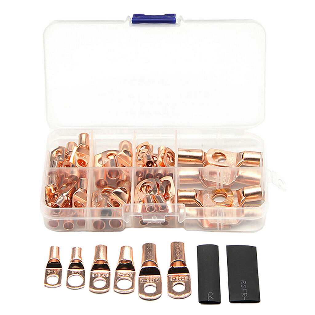 140pcs Assorted Car Auto Copper Ring Lug Terminal Wire Cable Crimp Connector
