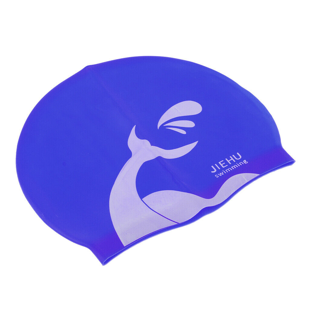 Swimming caps waterproof premium silicone no slip bathing hat blue