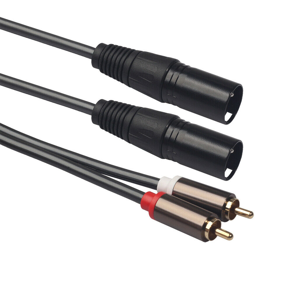 Dual RCA to Dual XLR Stereo Y-Cable Splitter Cord Compatible for Multimedia