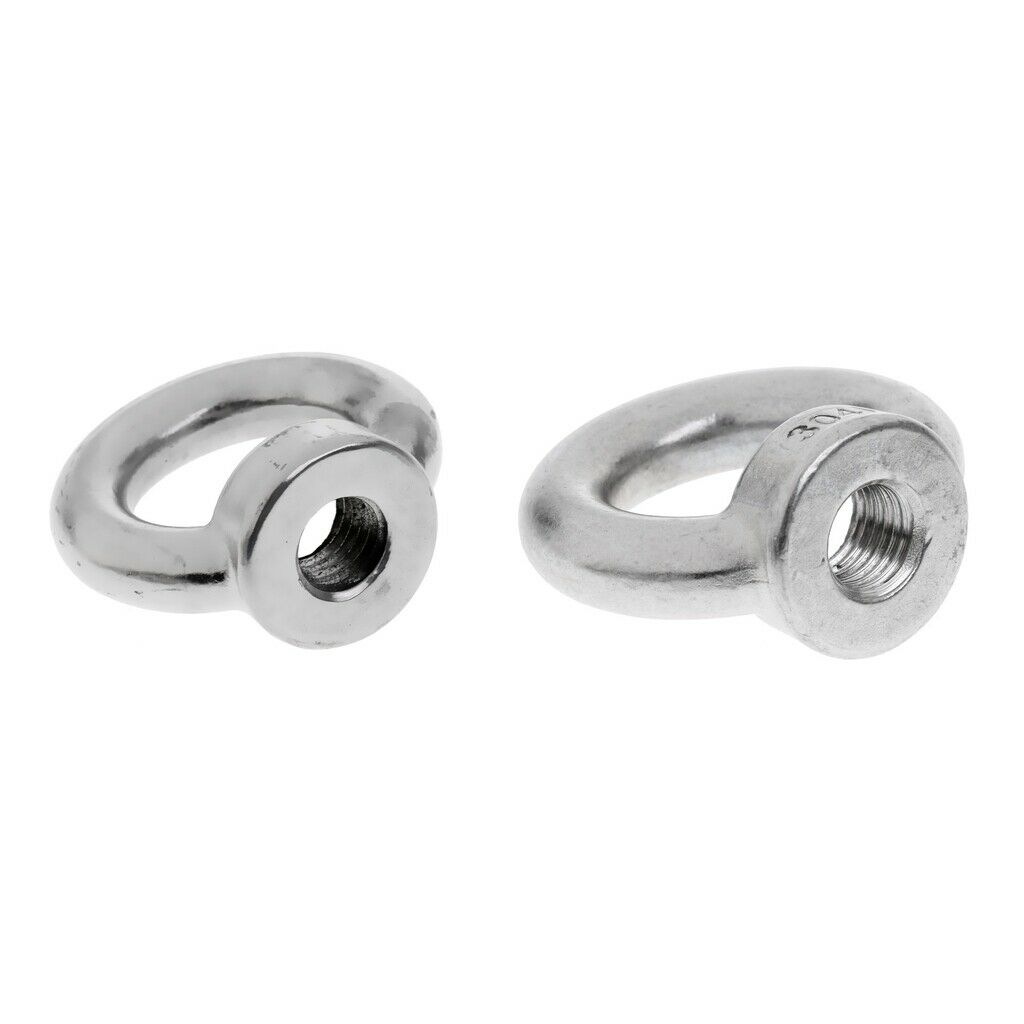 2Pcs M14&M16 304 Stainless Steel Lifting Eye Nut Ring Shape Nuts - 2 Size,