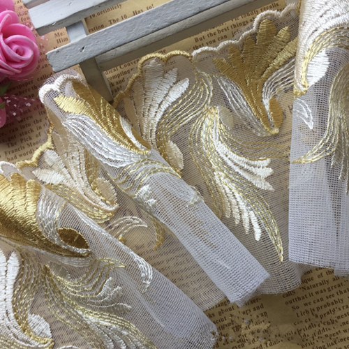 3 Yards Unilateral embroidery Lace Trim Wedding dress Sewing Accessories