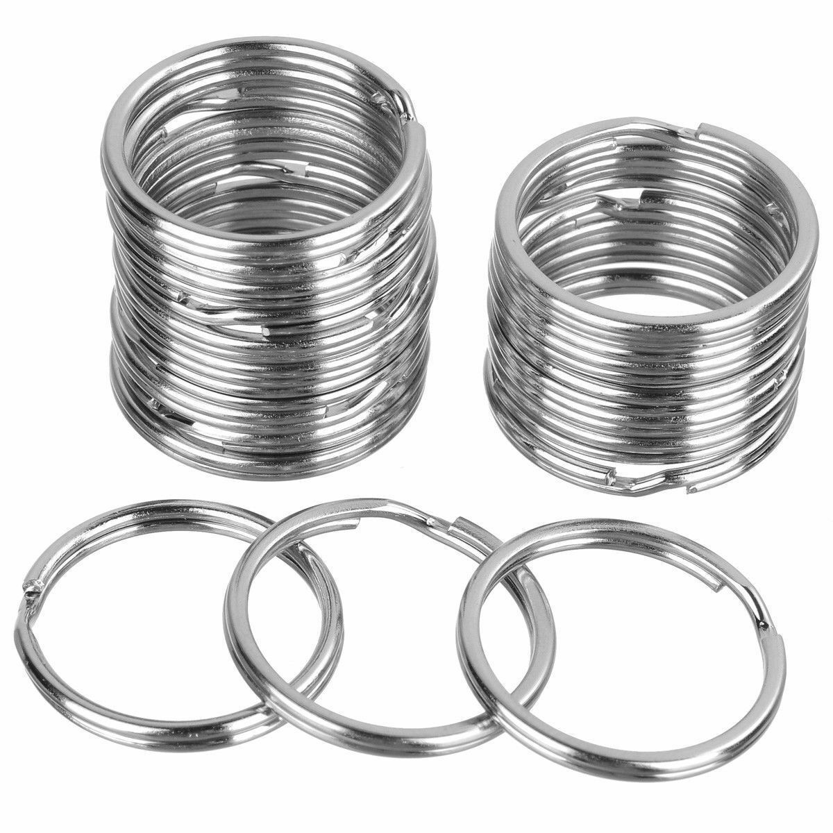 10X Split Key Rings Blanks Iron Hoop Edged Alloy Loop Ring Link Keychain 25MM