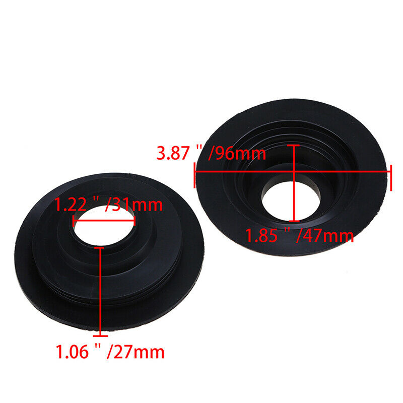 2Pcs 1.22" LED Headlight Dust Cover Cap HID Rubber Housing Seal Black Kit