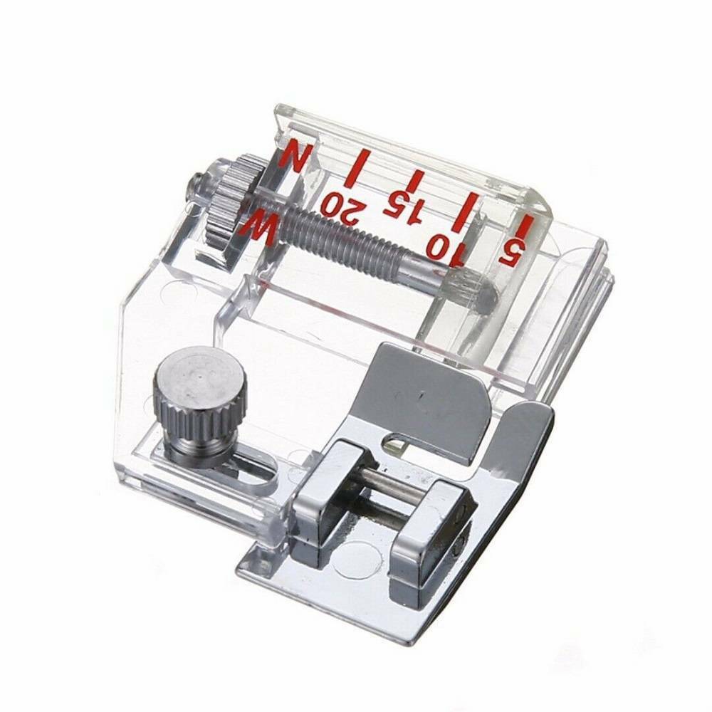 1*Adjustable Bias Binder Presser Foot Attaching Binding Snap-on For Home Sewing