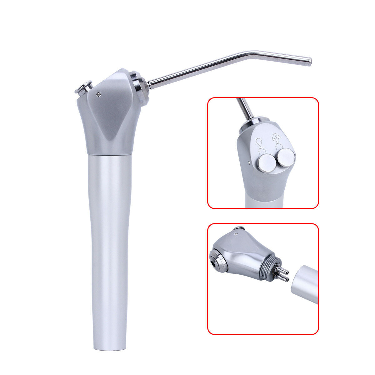 5PCS Dental Air Water 3 Way Syringe Straight Air Water + 10 PCS Nozzles Tips