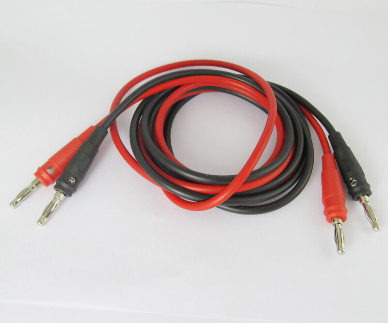 1set 2 Color Silicone Test Cable 4mm Banana Plug to Banana Male Female 1.5M