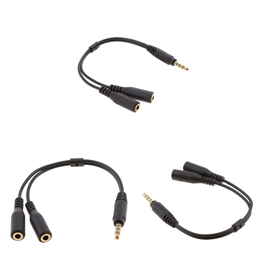 3 Pieces 3.5mm Mic & Stereo Audio Y Splitter, 3.5mm Male to Dual 3.5 Female Mic