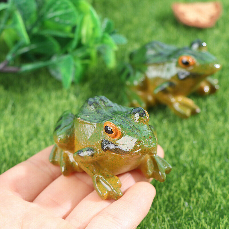 2pcs Frogs Garden Statues Frogs Sculptures Garden Yard Frogs Ornaments De.l8