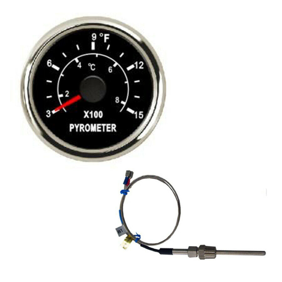 Universal Exhaust Gas Temperature Gauge With Senders 52mm 2-1/16" 9-32V Durable