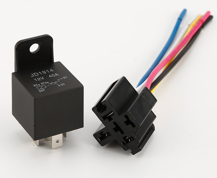 5 Pack 12V 30/40 Amp 5-Pin SPDT Automotive Relay with Wires & Harness Socket Set