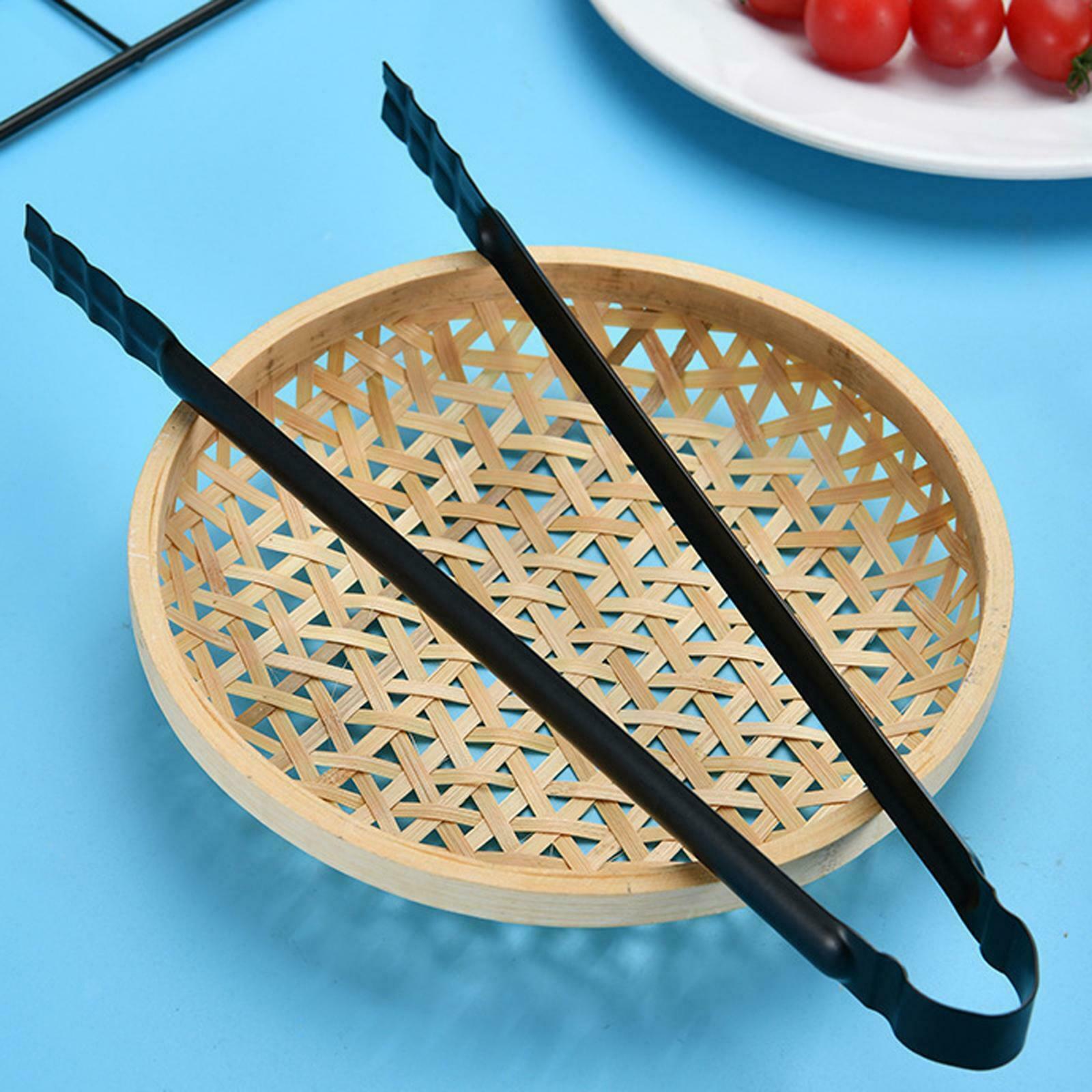 Metal Long Food Tongs Tweezers Kitchen Barbecue BBQ Grilling Easy to Clean