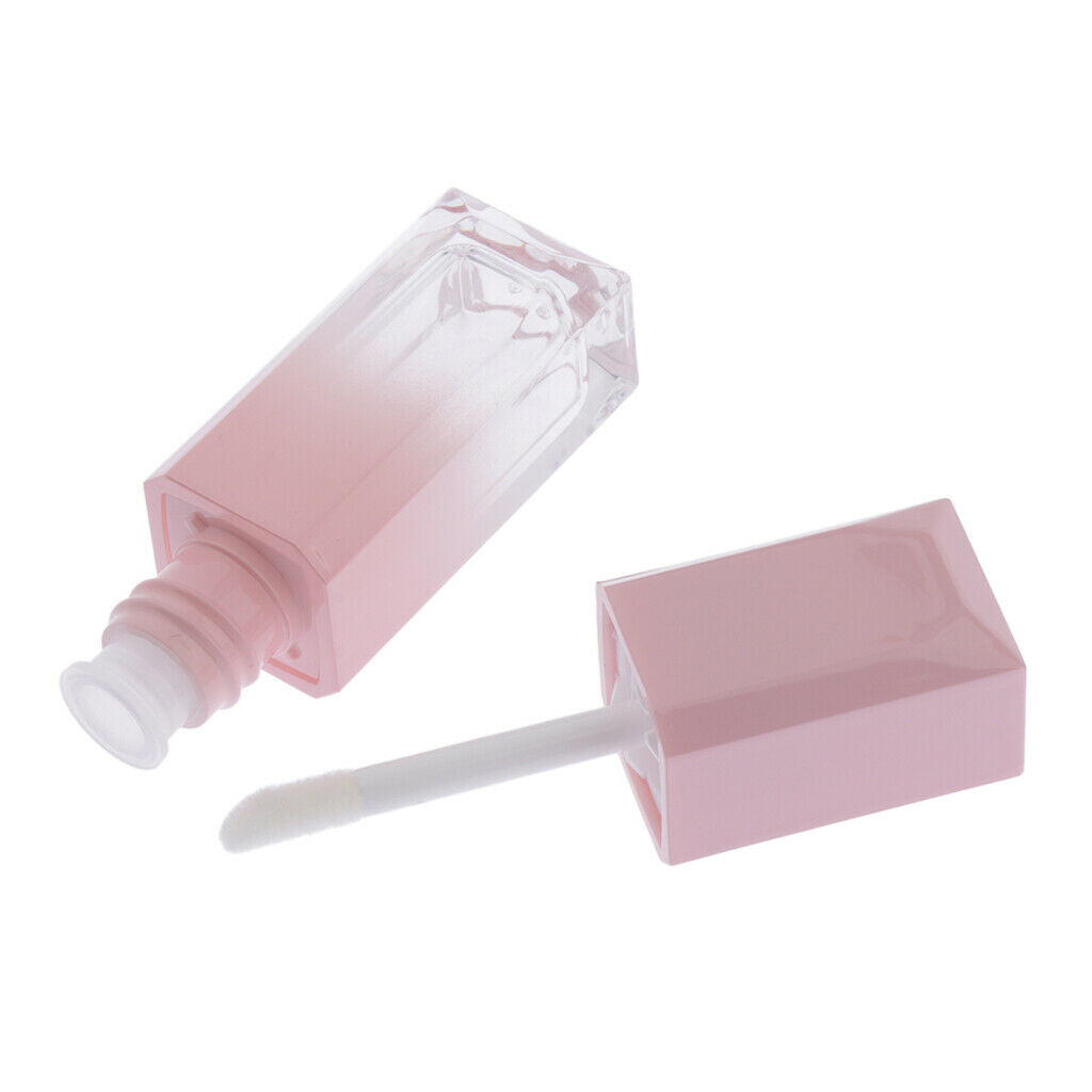 6x Pink Golden Empty Lip Gloss Tubes Travel Portable 5ml Lip Tint Containers