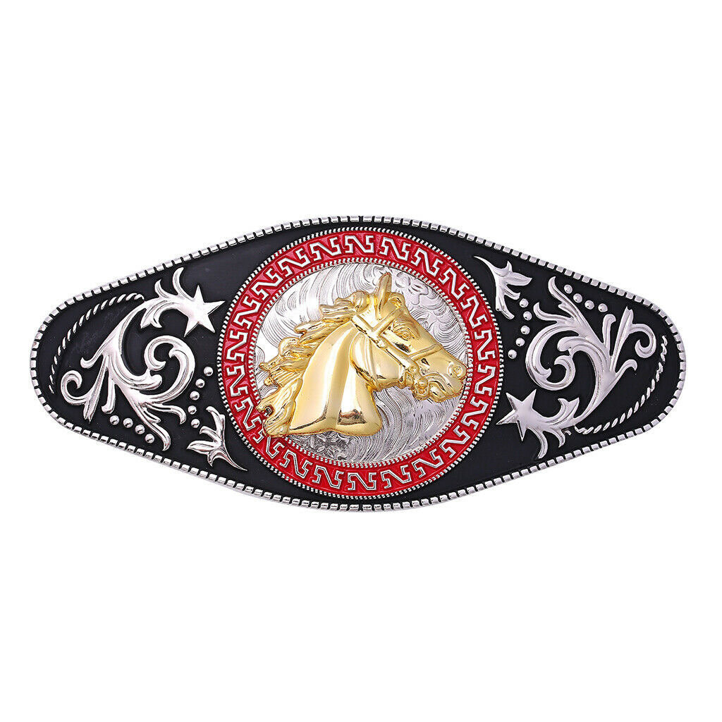 2x Rodeo Western Cowboy Belt Buckle Horse Head Zinc Alloy Belt Clamp Jewelry