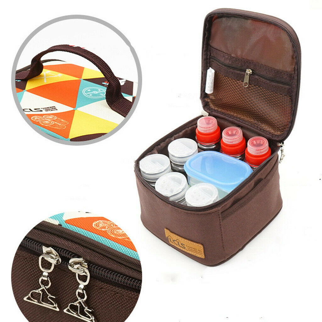 10pcs Camping BBQ Spice Sugar Salt Pepper Storage Condiment Jar Bottle w/Bag