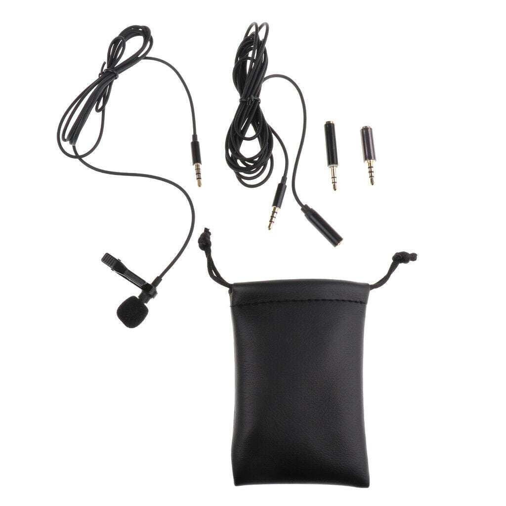 3.5mm Lavalier Lapel Clip-on Mic Microphone for Smartphone Phone Recording