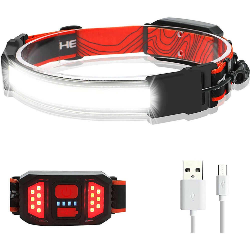 USB Rechargeable COB LED Headlamp Flashlight Headlight Head Torch Waterproof