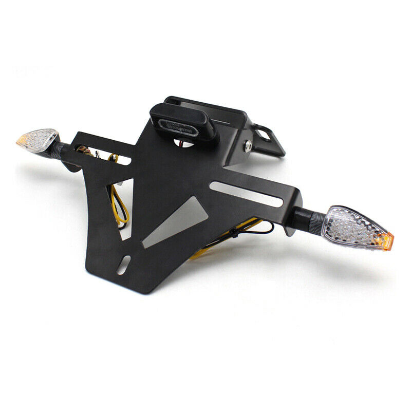 12V Motorcycle License Plate Frame Tail Lamp with LED Turn Signal Light Bracket