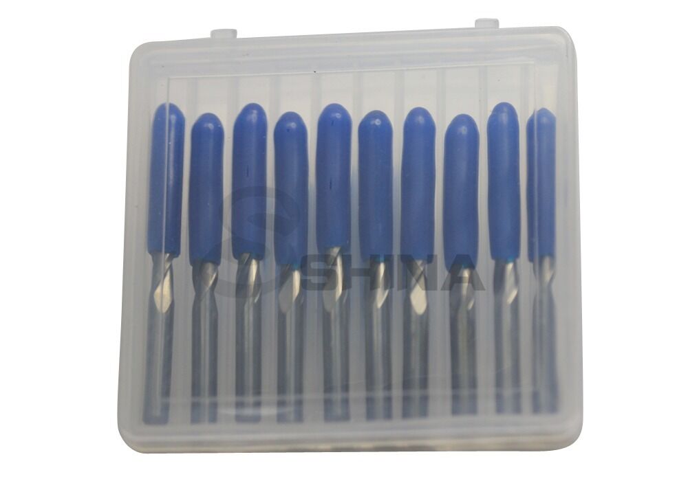 5x 3.175mm 30 deg 0.1mm Tungsten Carbide Two/Double Flutes Spiral Engraving Bit