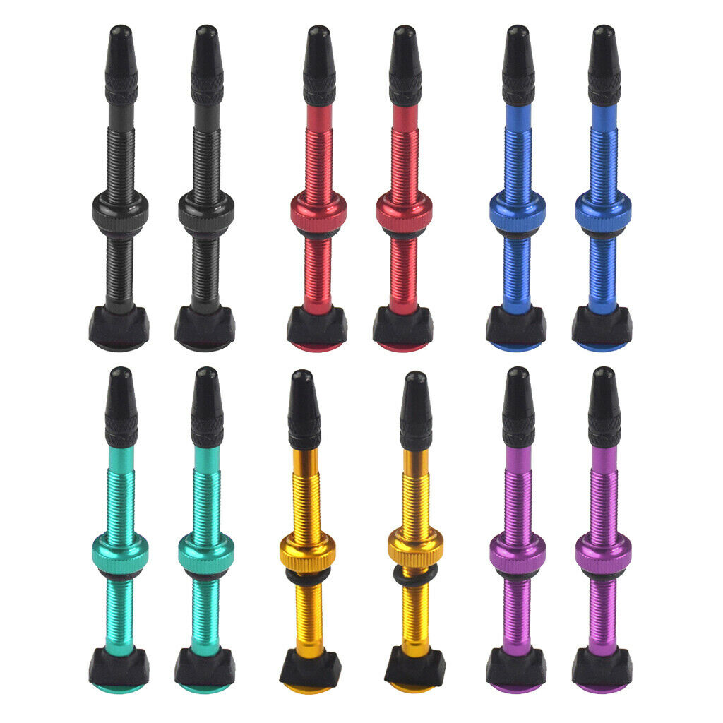 6x Alloy 60mm MTB Mountain Bike Tubeless Presta Valve Stem Kit Universal