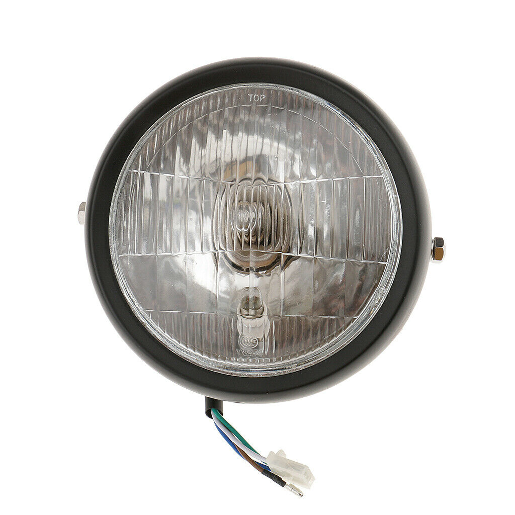 12V Black Universal Motorcycle 6.5"   Headlight High Low Beam with Cover
