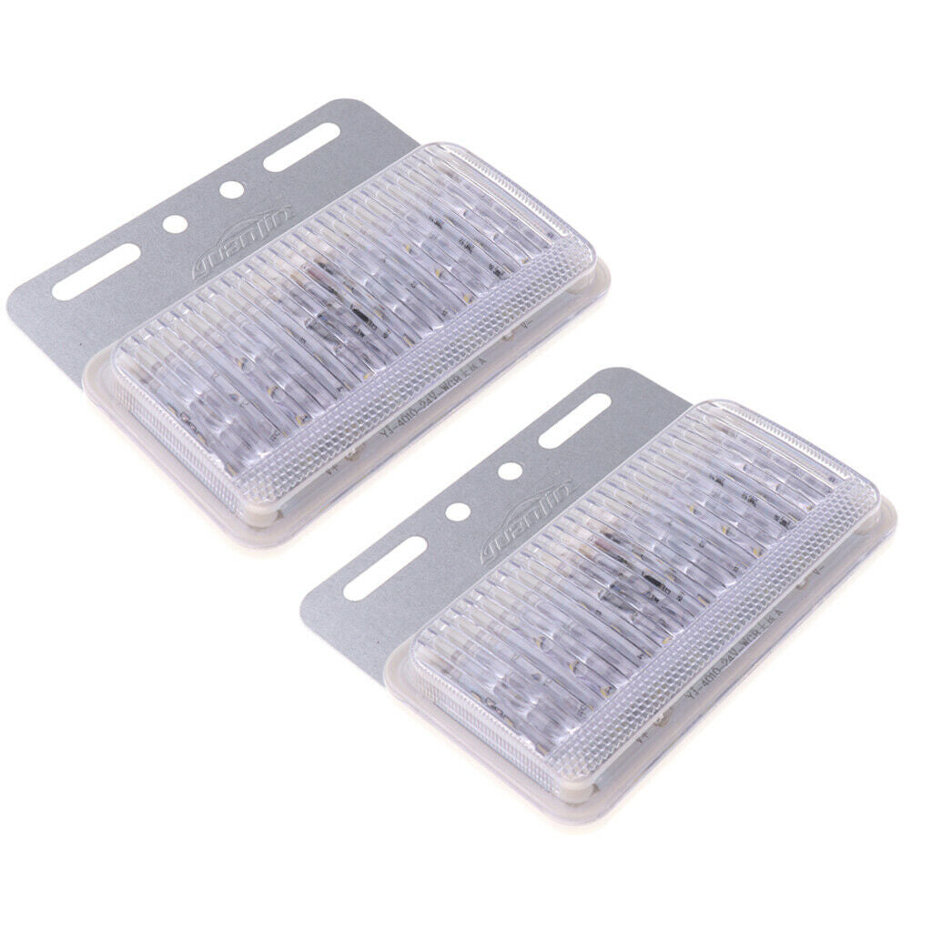2 Pieces 18LED Side Marker Lamp Clearance Light Truck Trailer 12V White