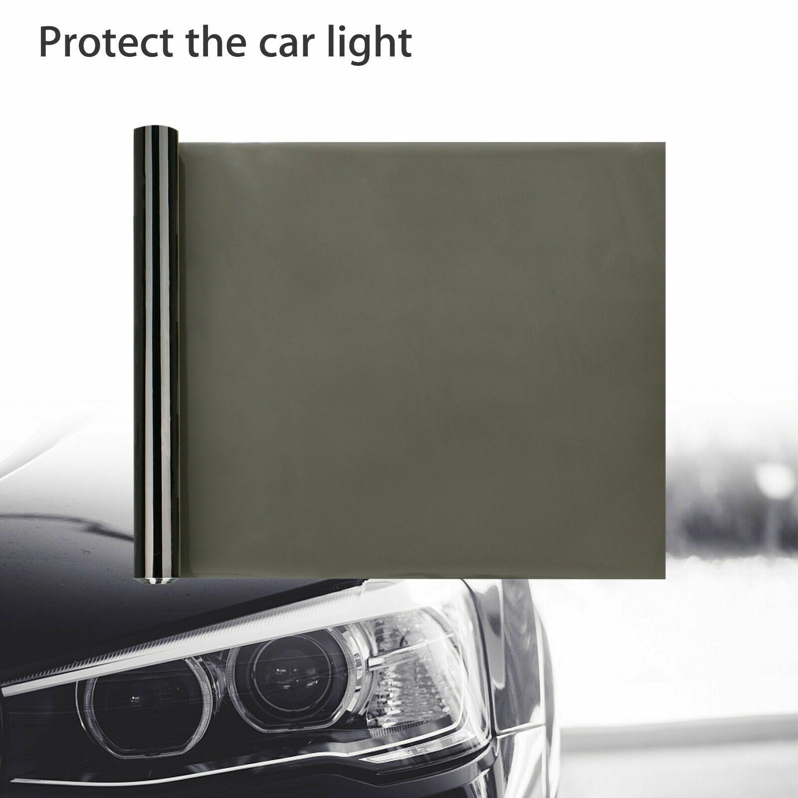 12"x 39" Medium Black Smoke LED Headlight Taillight Fog Light Tint