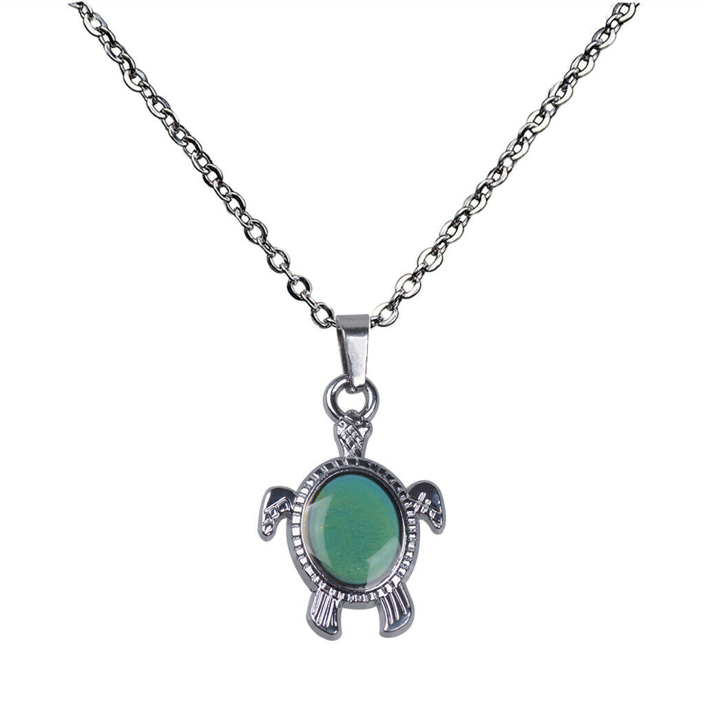 Cute Tortoise Animal Pendant Color Change Mood Feeling Charms Chain Necklace