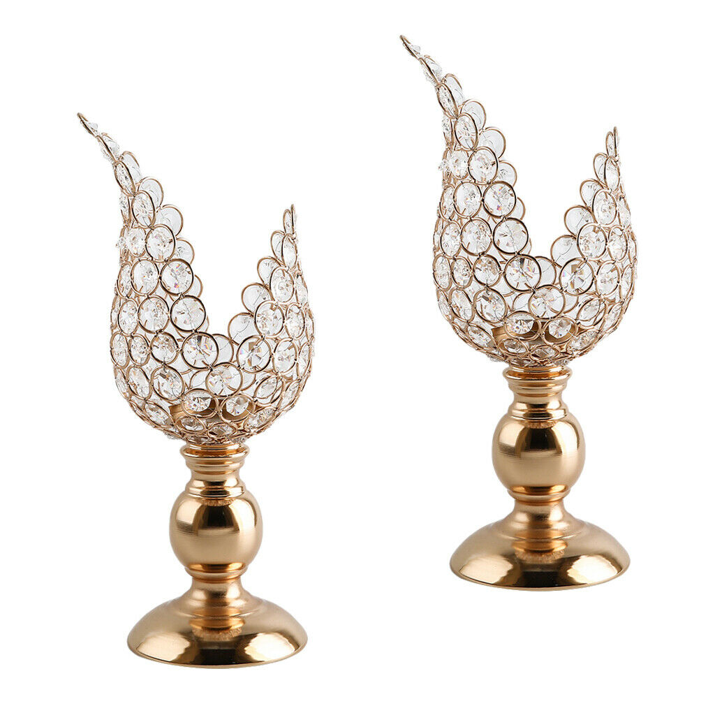 Pack of 2 Candle  Crystal Candlestick Dressing Table Vanity Bedroom Decor