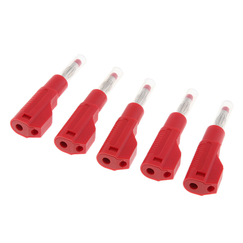 5 pieces 4mm banana plugs for test probes instrument meter plugs red