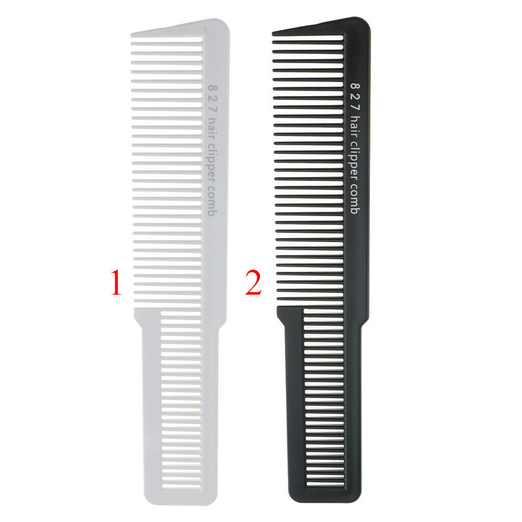 2 Packs Salon Stylist Cutting Styling Flat Top Clipper Comb White/Black
