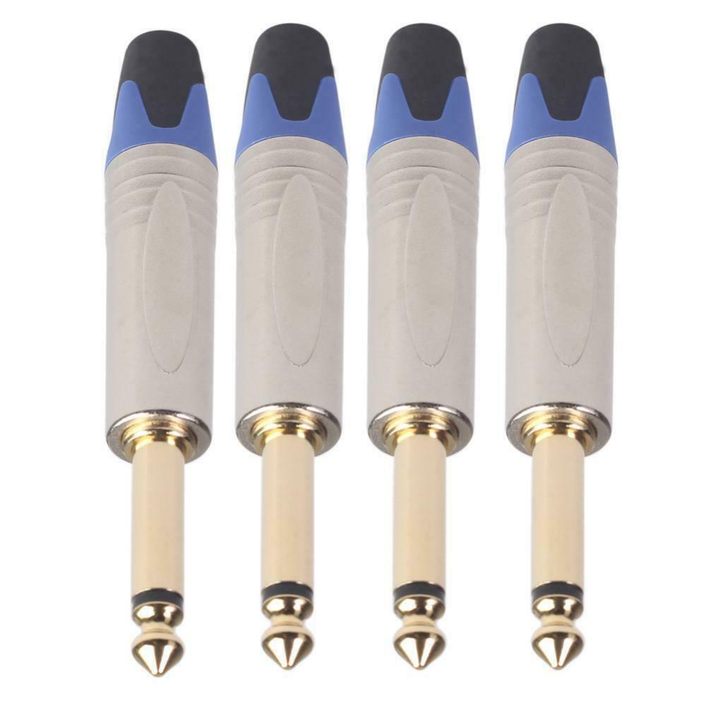 Set of 2 6.35 Mm Audio Cable Aux Cable Adapter for Microphone Guitar Amplifier