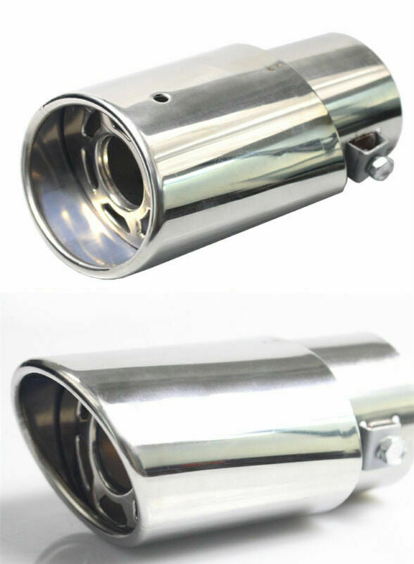 Chrome Stainless Steel Car Round Exhaust Pipe Tip Tail Muffler Cover Universal