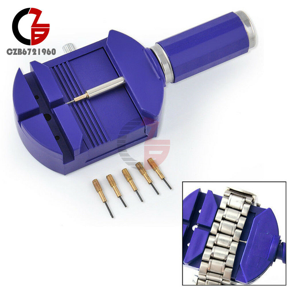 Wrist Watch Band Bracelet Adjuster Repair Tool Set Link Strap Remover + 5 Pins